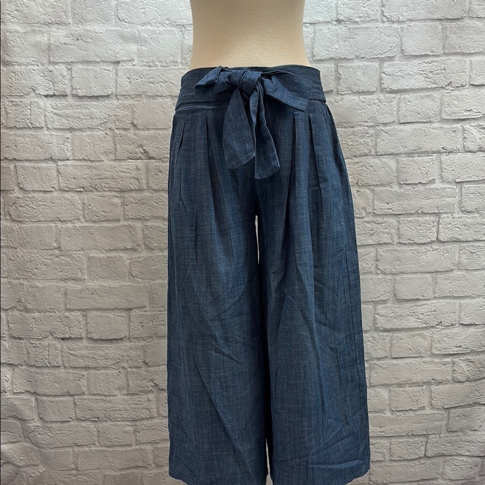 Misa Los Angeles Blue Wide-Leg Pants with Tie Waist